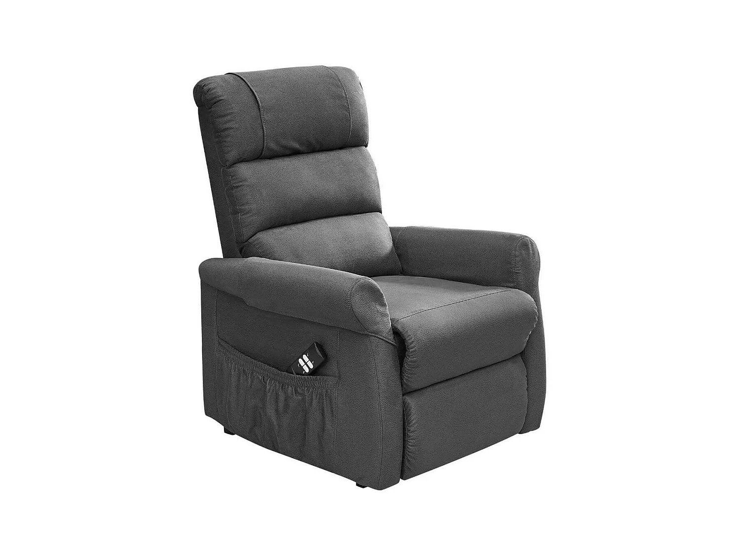 Fauteuil relax releveur tissu polyester imitation cuir gris - ADRIAN