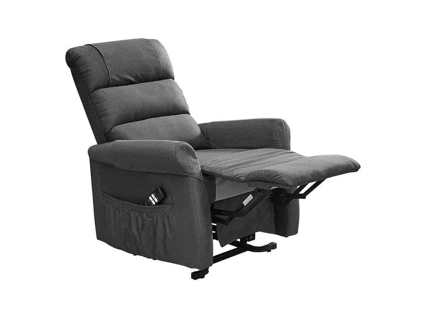 Fauteuil relax releveur tissu polyester imitation cuir gris - ADRIAN