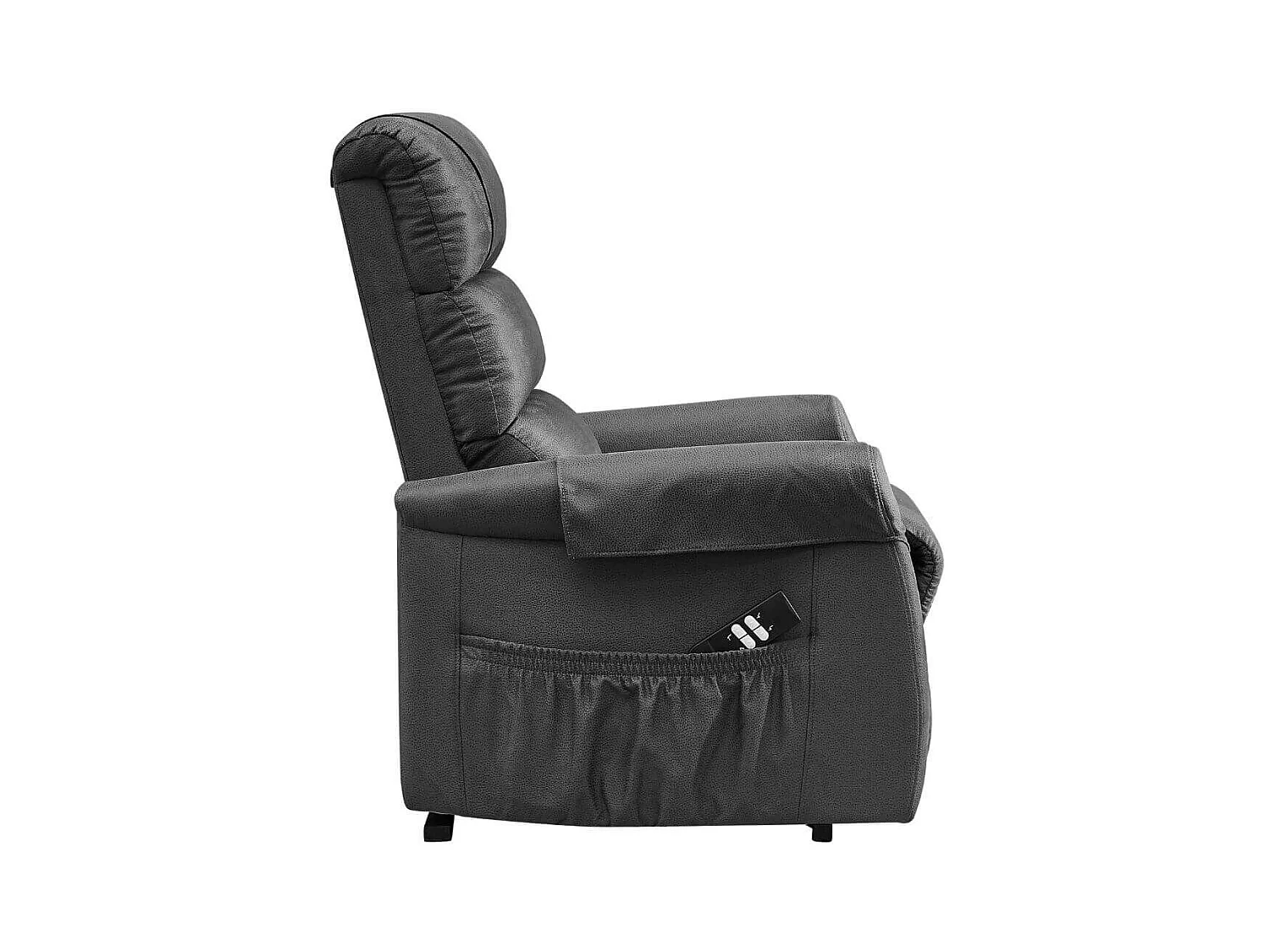 Fauteuil relax releveur tissu polyester imitation cuir gris - ADRIAN