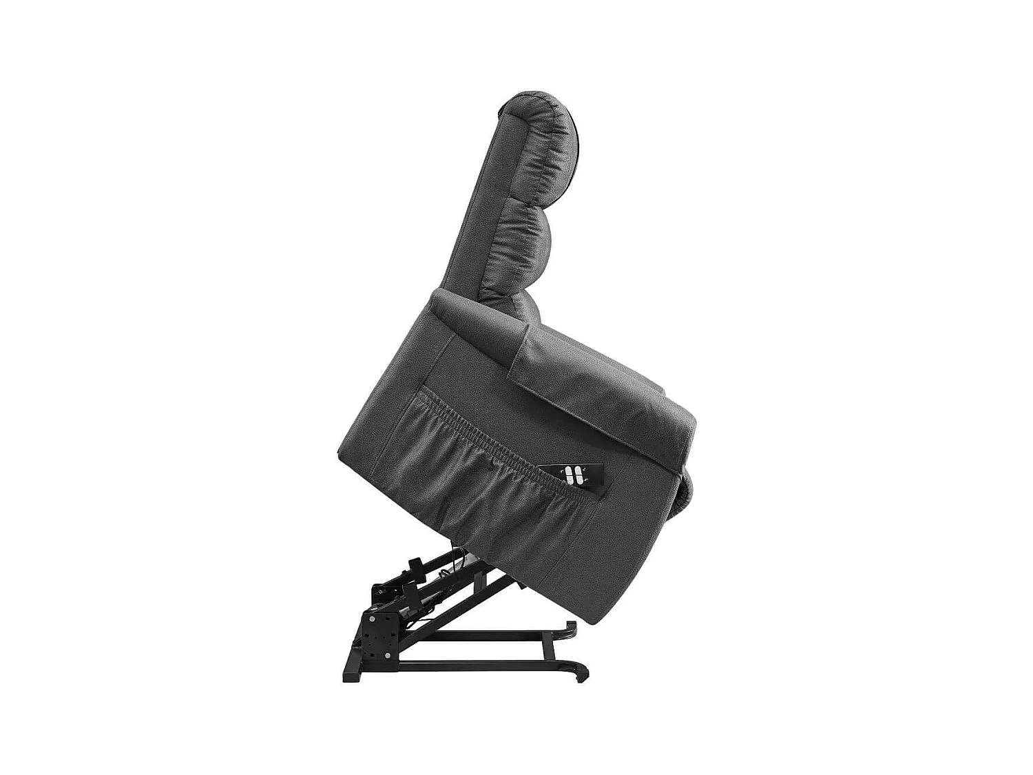 Fauteuil relax releveur tissu polyester imitation cuir gris - ADRIAN