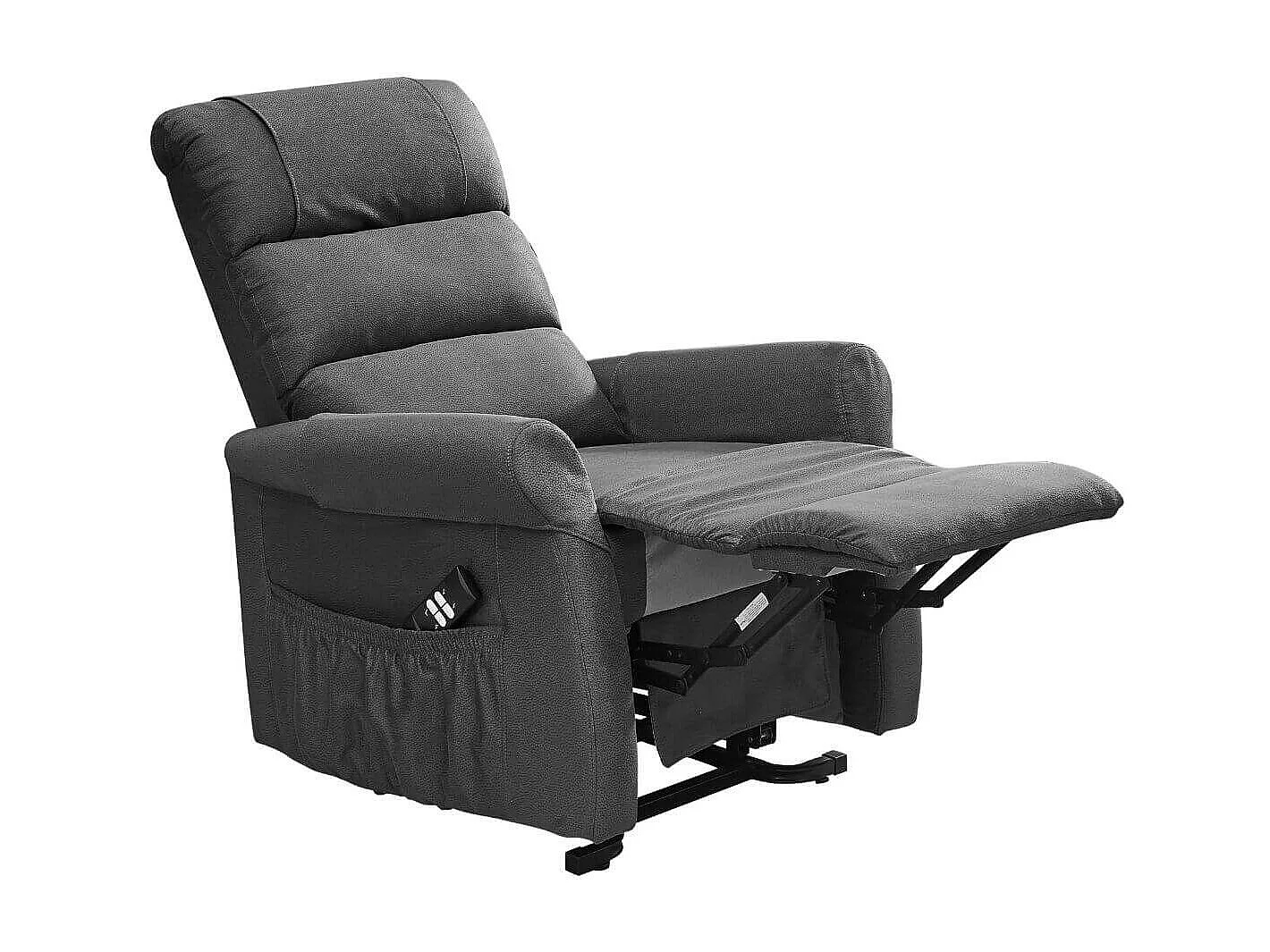 Fauteuil relax releveur tissu polyester imitation cuir gris - ADRIAN