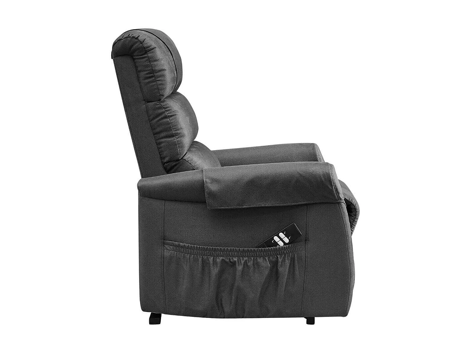 Fauteuil relax releveur tissu polyester imitation cuir gris - ADRIAN