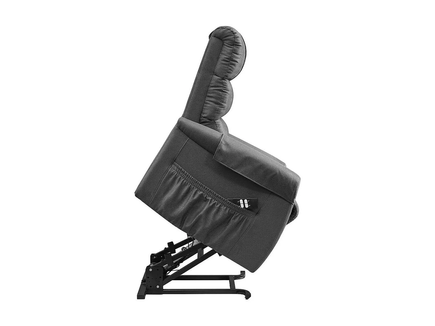 Fauteuil relax releveur tissu polyester imitation cuir gris - ADRIAN