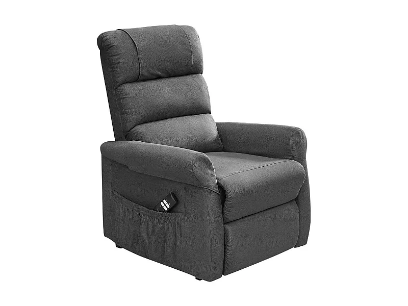 Fauteuil relax releveur tissu polyester imitation cuir gris - ADRIAN
