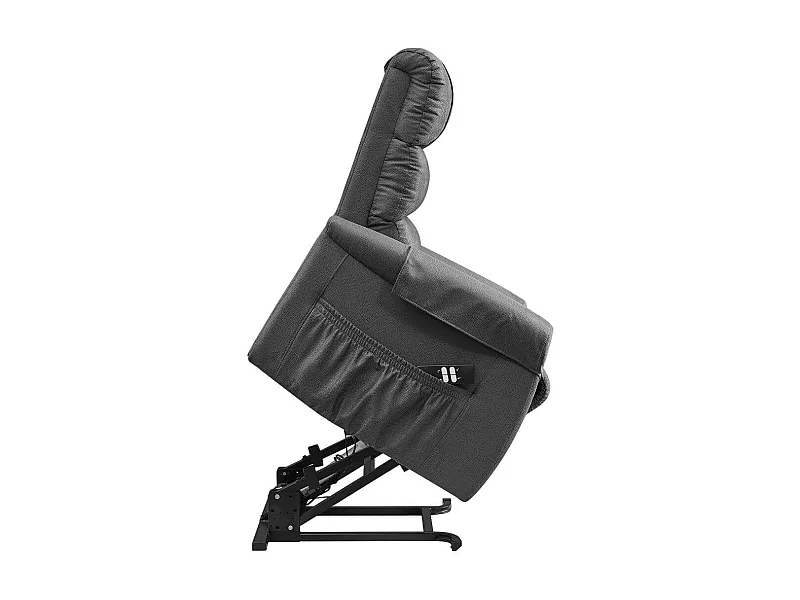 Fauteuil relax releveur tissu polyester imitation cuir gris - ADRIAN