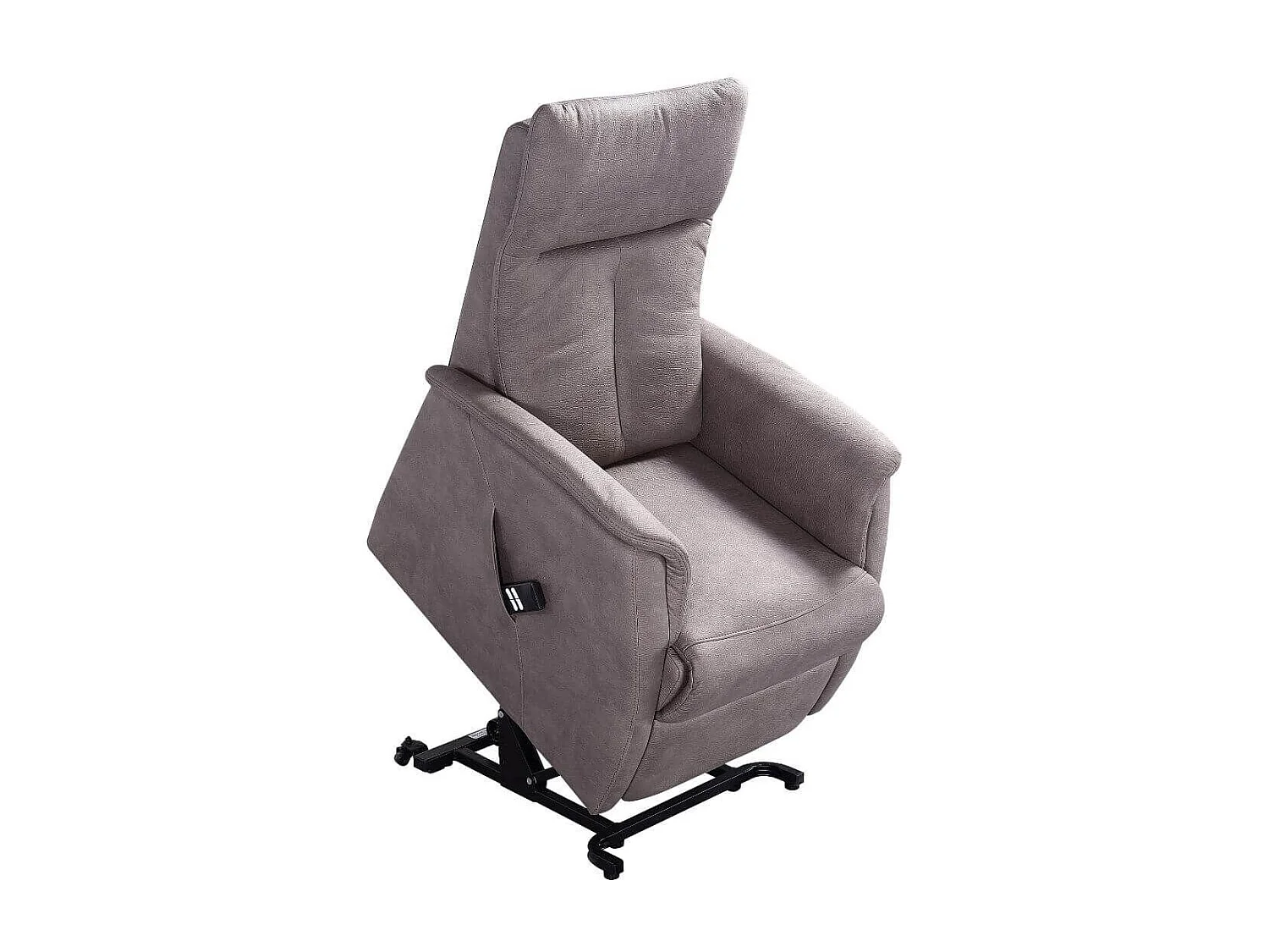 Fauteuil modèle L relax releveur tissu polyester imitation cuir gris - PLEGAR