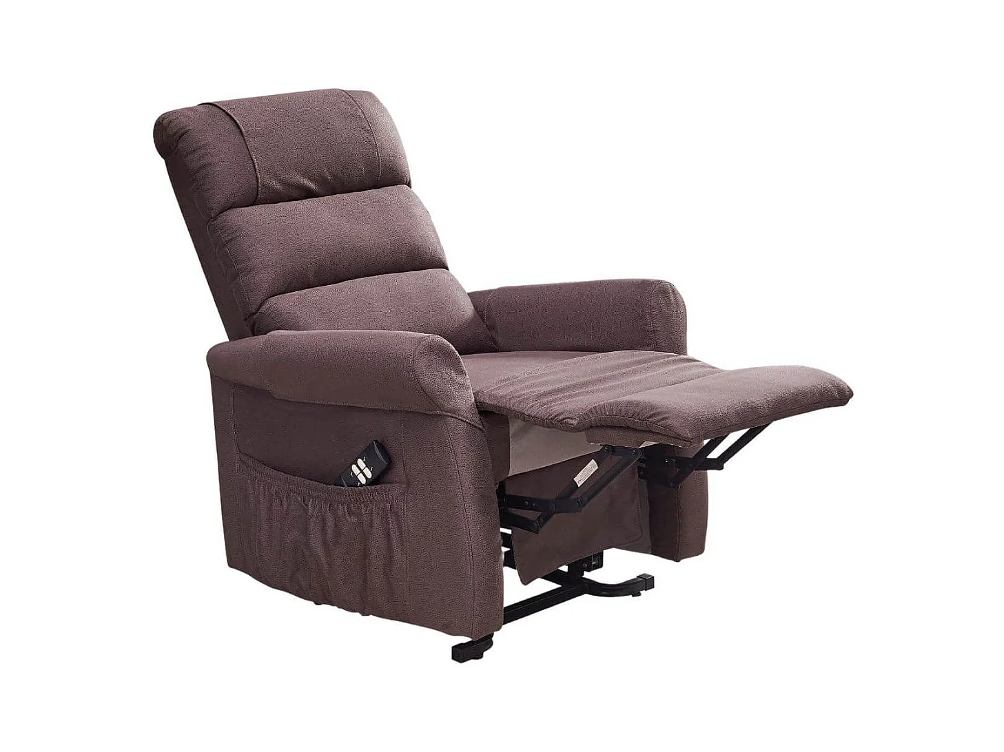 Fauteuil relax releveur tissu polyester imitation cuir brun - ADRIAN