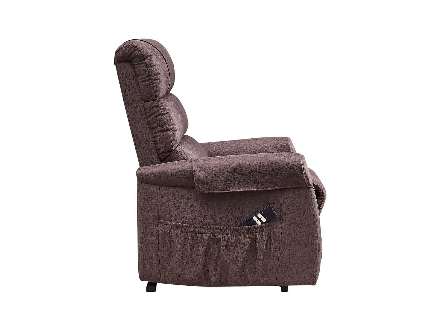 Fauteuil relax releveur tissu polyester imitation cuir brun - ADRIAN