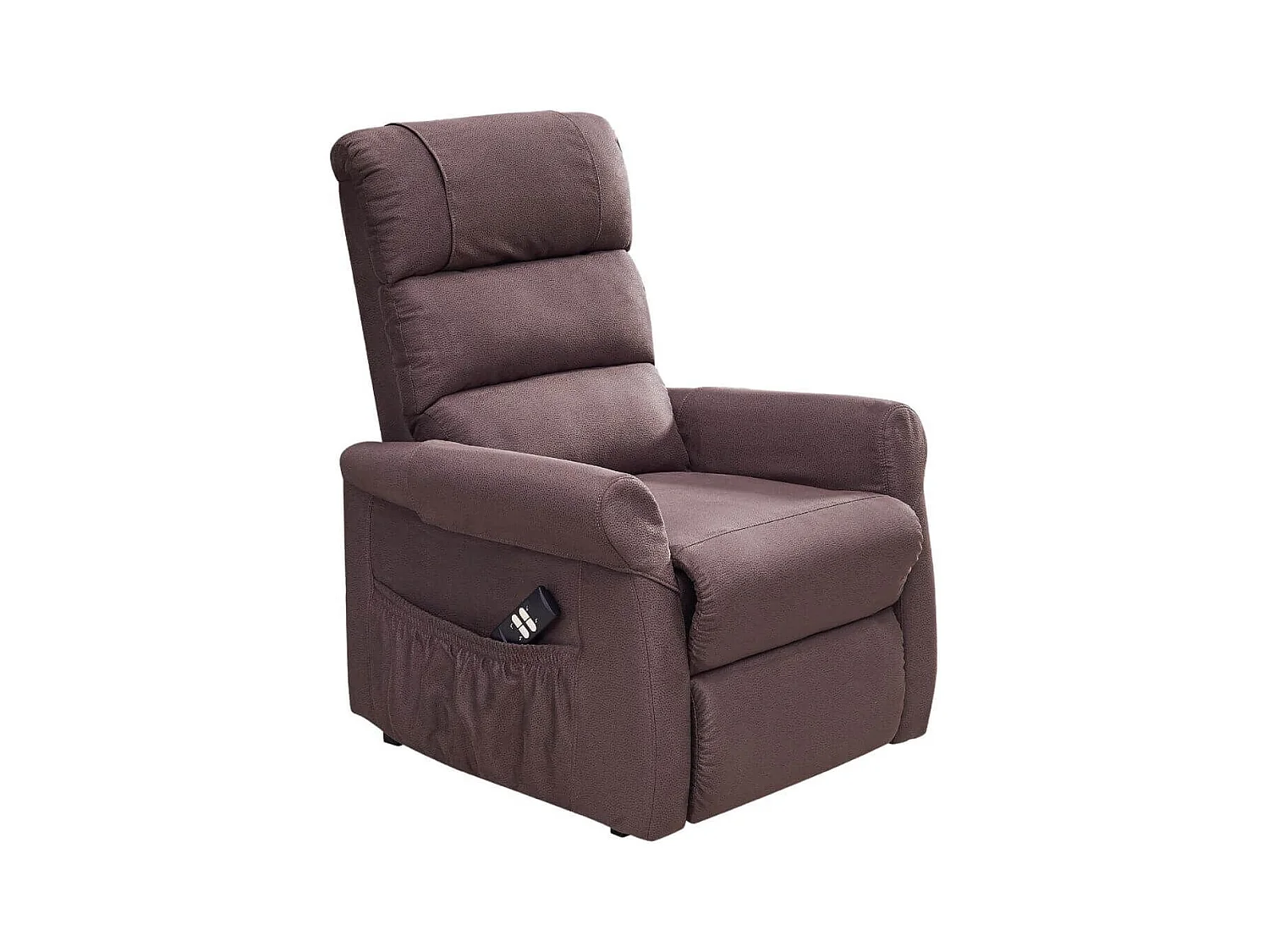 Fauteuil relax releveur tissu polyester imitation cuir brun - ADRIAN