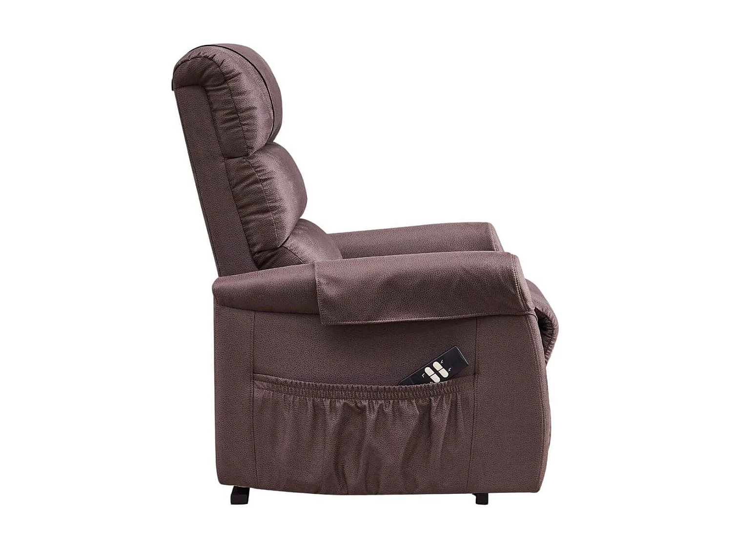 Fauteuil relax releveur tissu polyester imitation cuir brun - ADRIAN