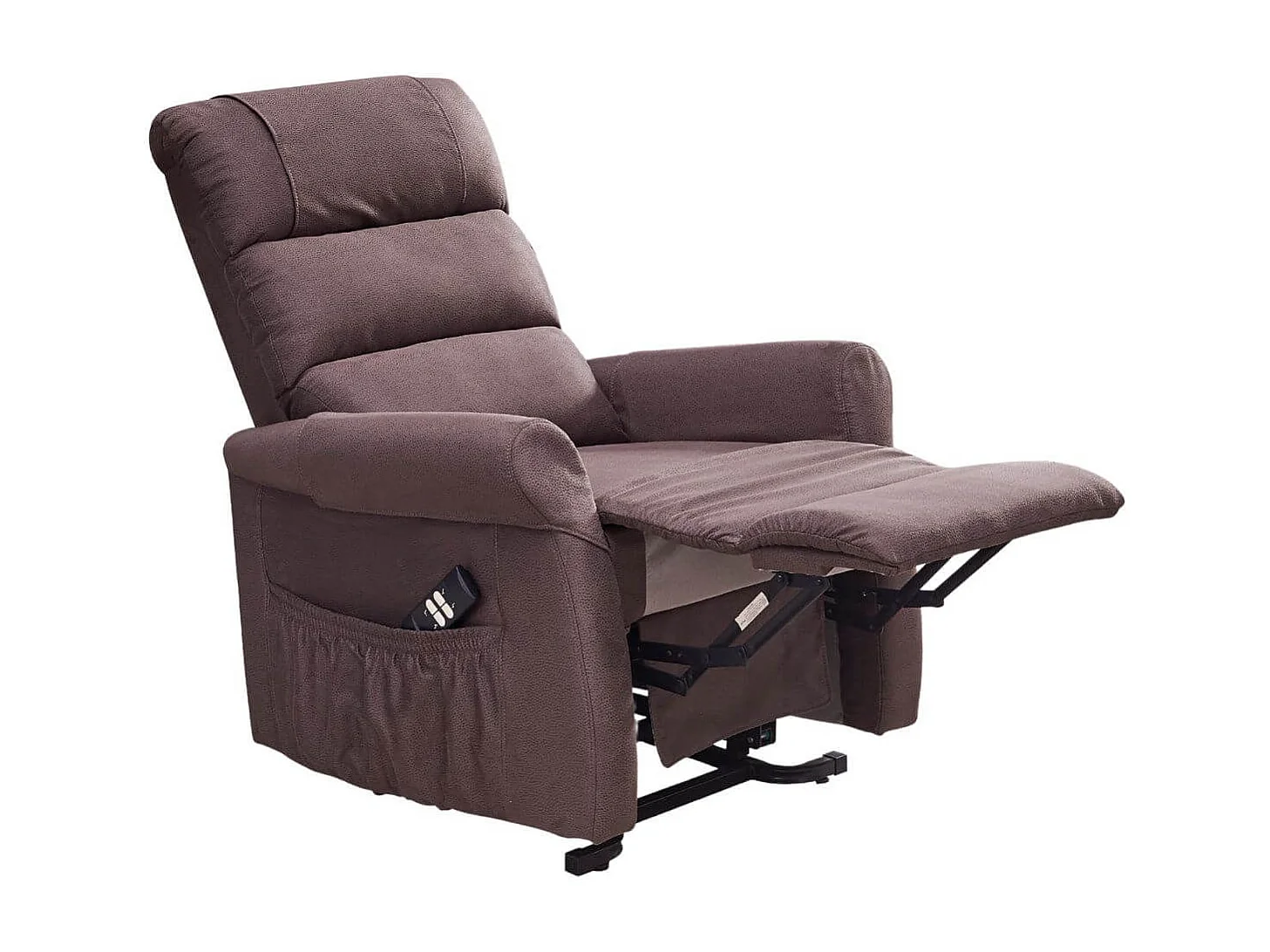 Fauteuil relax releveur tissu polyester imitation cuir brun - ADRIAN