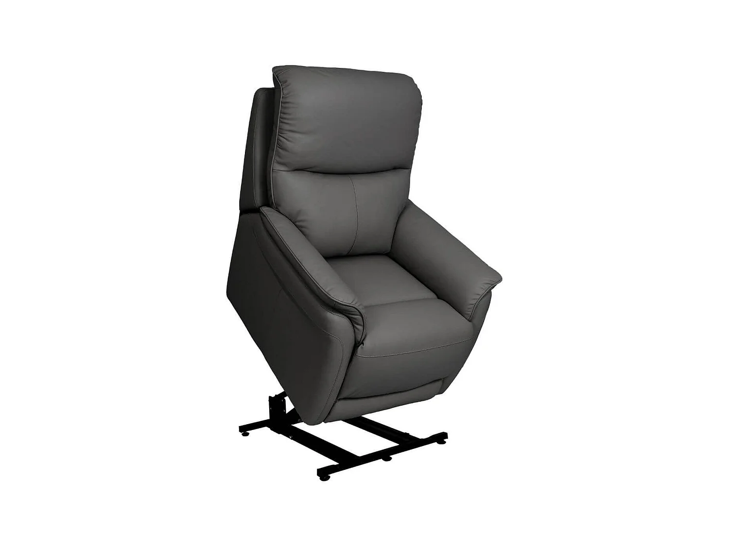 Fauteuil relax releveur en cuir vachette gris anthracite - SULTAN