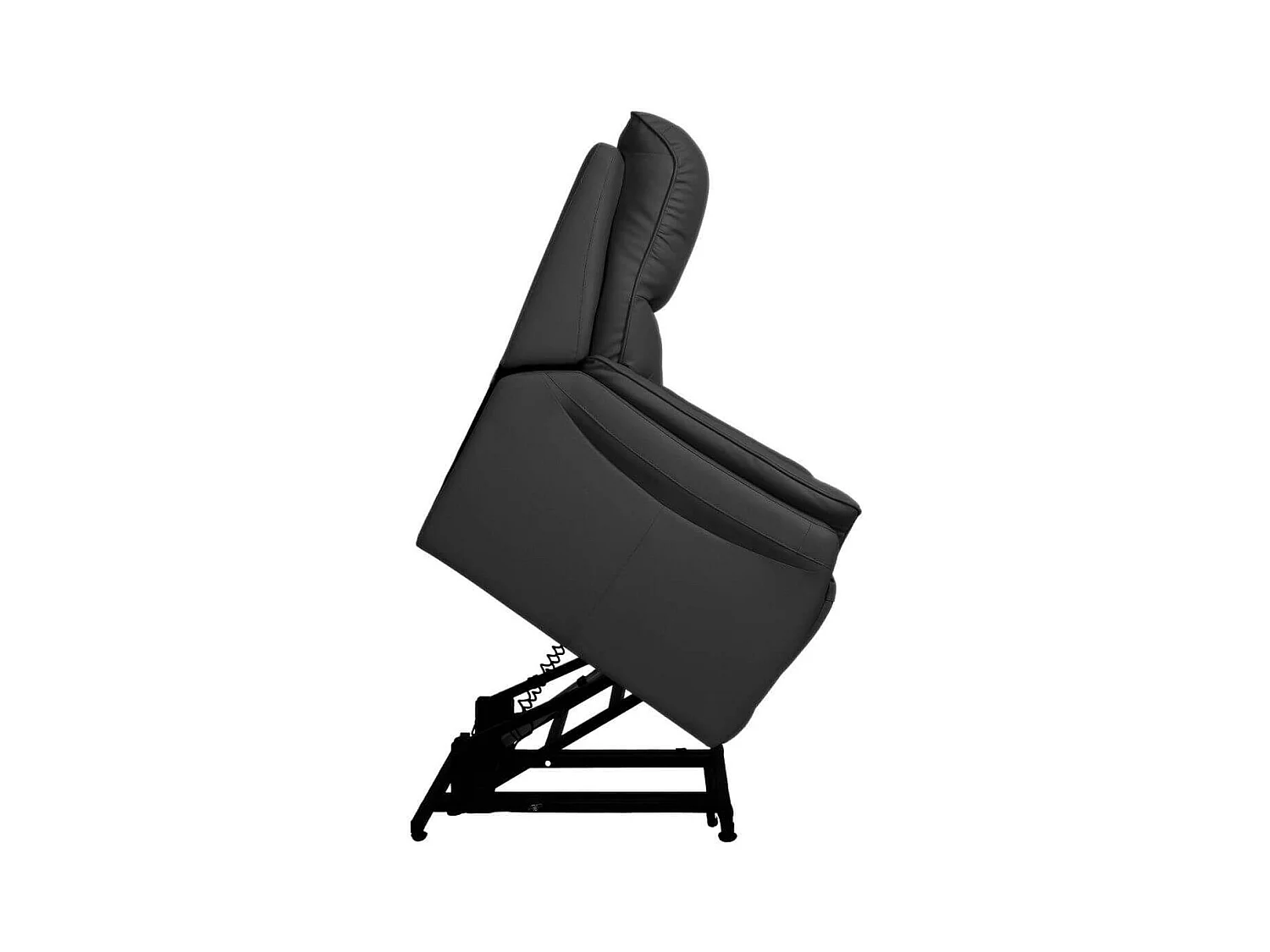 Fauteuil relax releveur en cuir vachette gris anthracite - SULTAN