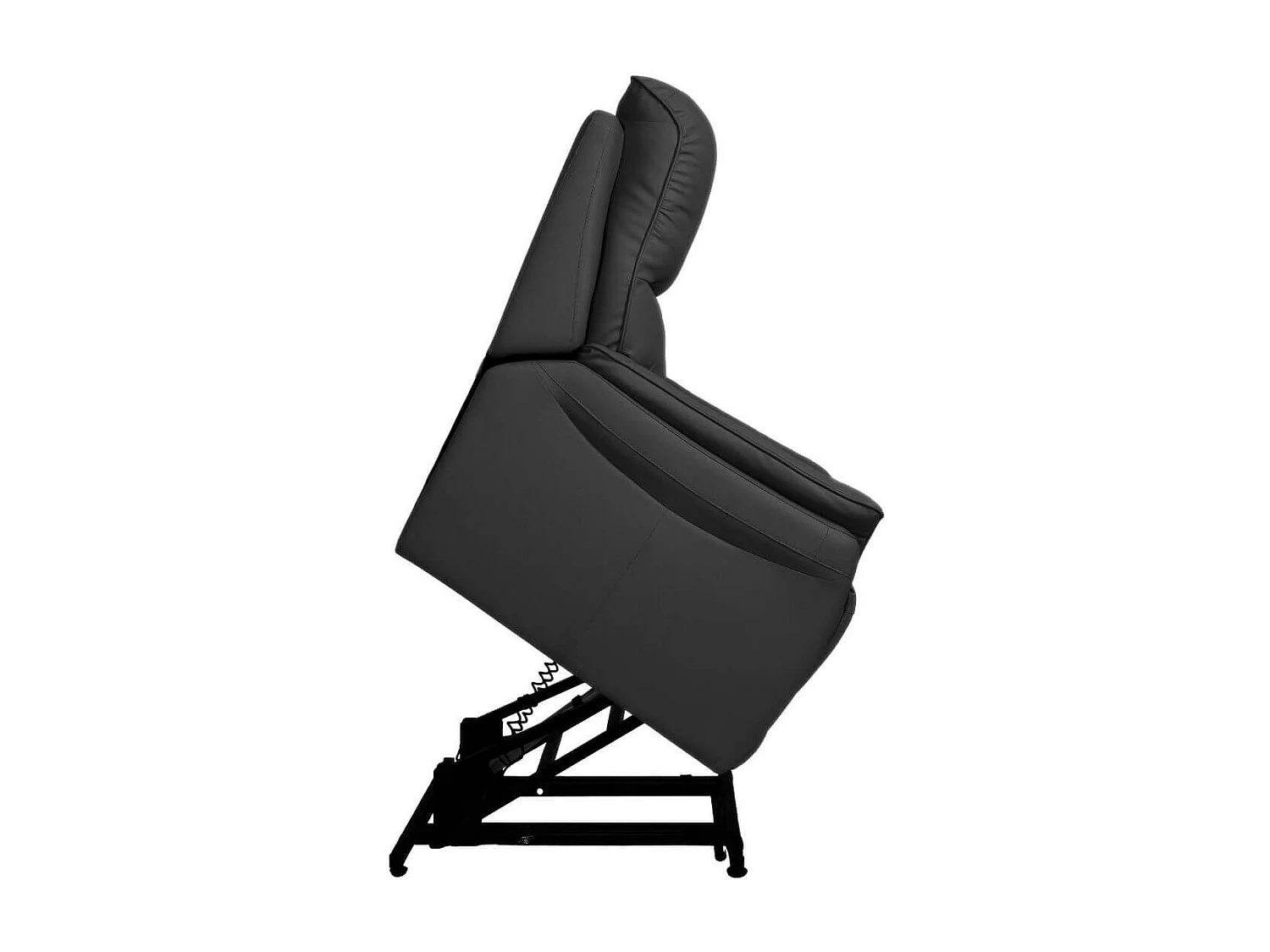 Fauteuil relax releveur en cuir vachette gris anthracite - SULTAN