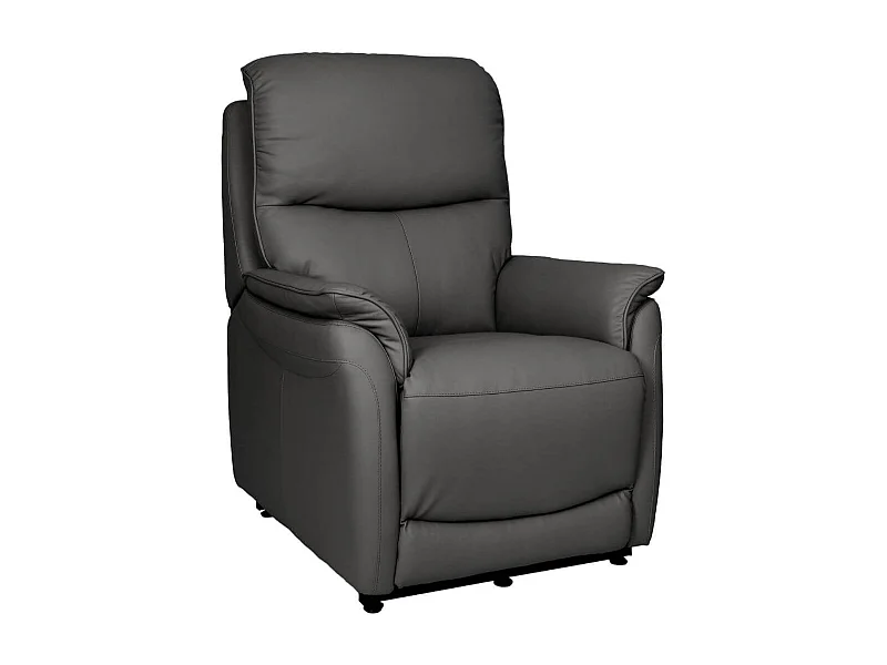 Fauteuil relax releveur en cuir vachette gris anthracite - SULTAN