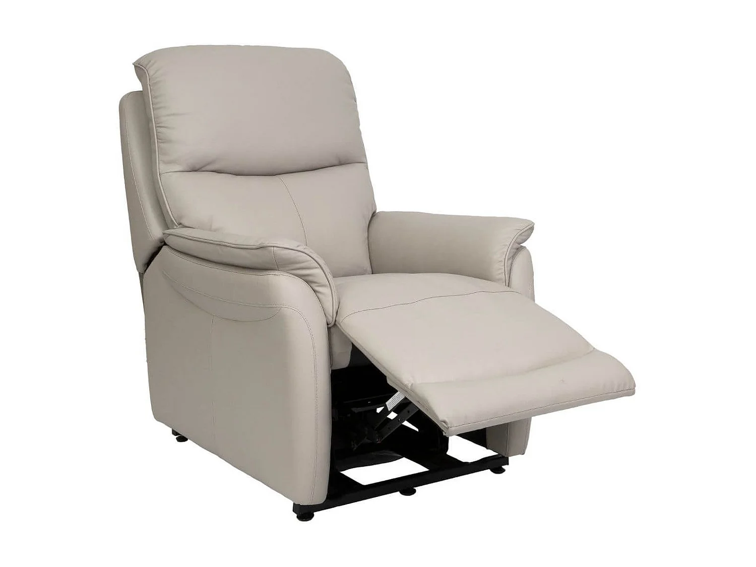 Fauteuil relax releveur en cuir vachette gris clair - SULTAN