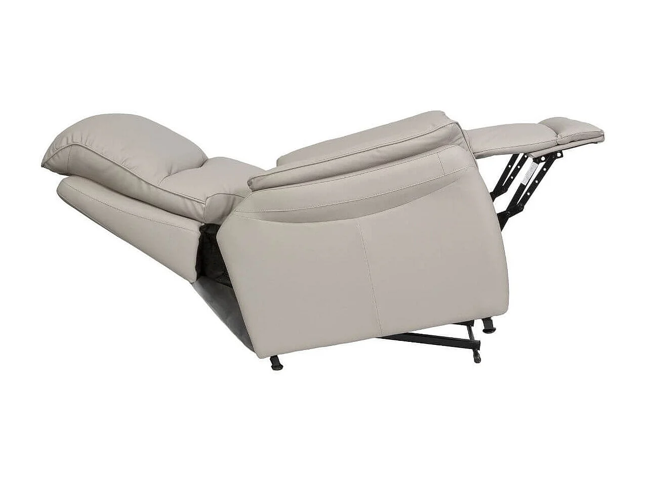 Fauteuil relax releveur en cuir vachette gris clair - SULTAN