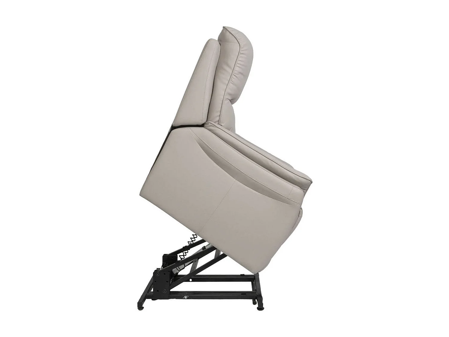 Fauteuil relax releveur en cuir vachette gris clair - SULTAN