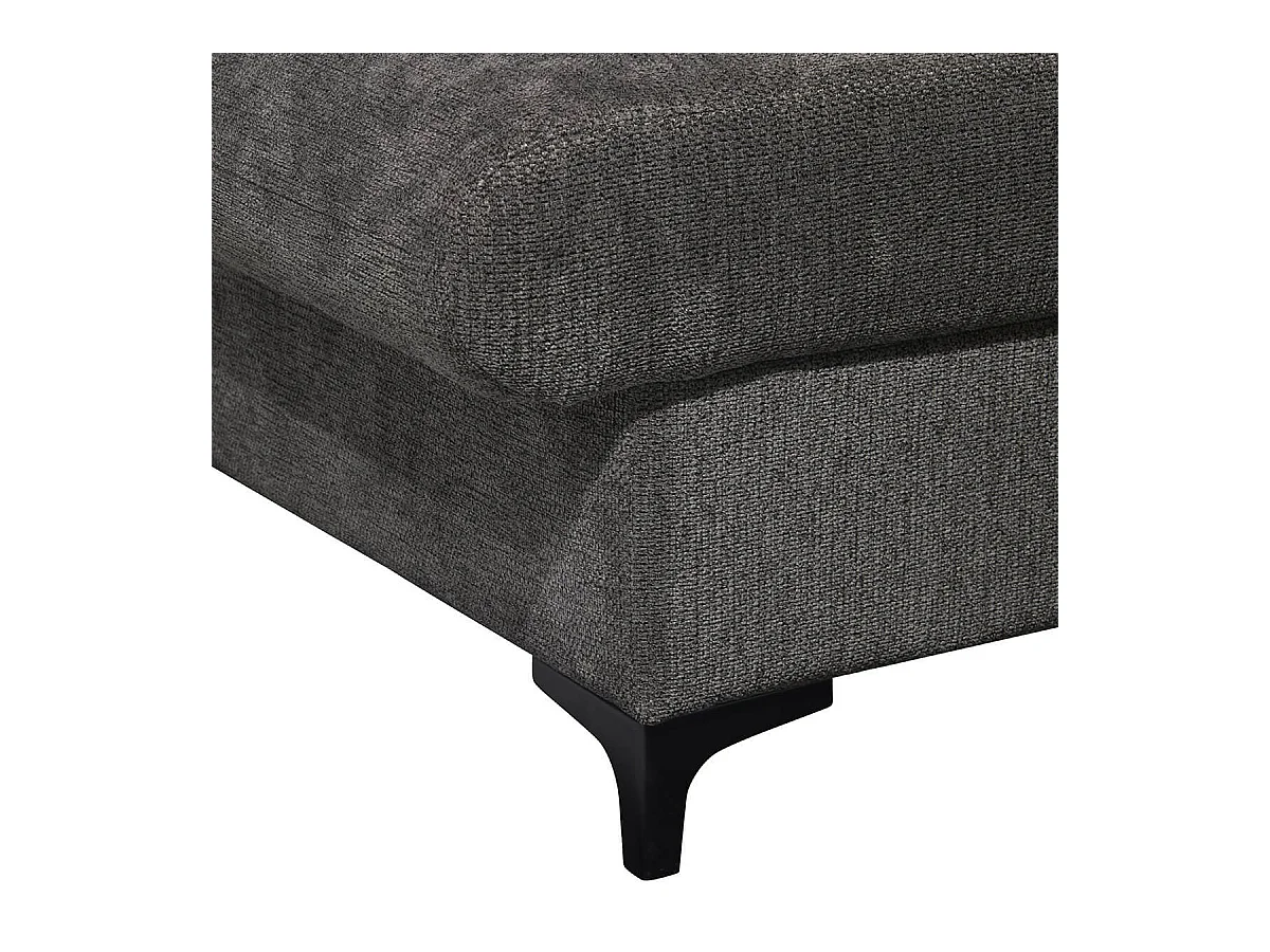 MARCEAU - Canapé Méridienne Gauche 3 Places Convertible Tissu Gris Foncé