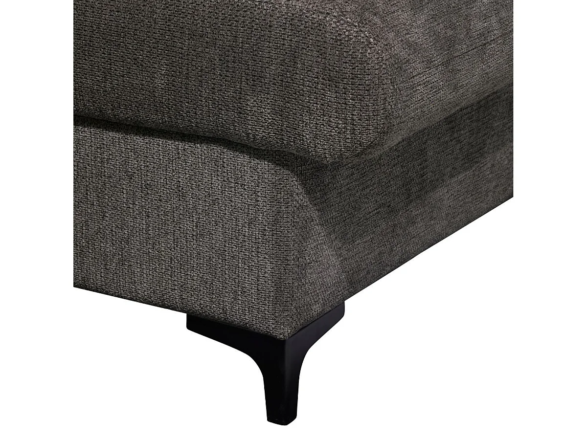 MARCEAU - Canapé Méridienne Gauche 3 Places Convertible Tissu Gris Foncé