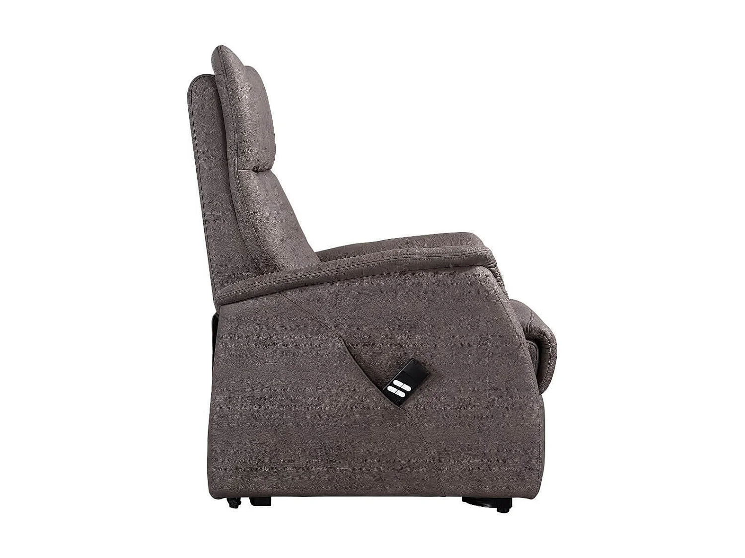 Fauteuil modèle S relax releveur tissu polyester imitation cuir gris-brun marbré - PLEGAR