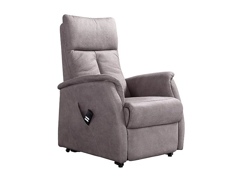 Fauteuil modèle S relax releveur tissu polyester imitation cuir gris - PLEGAR