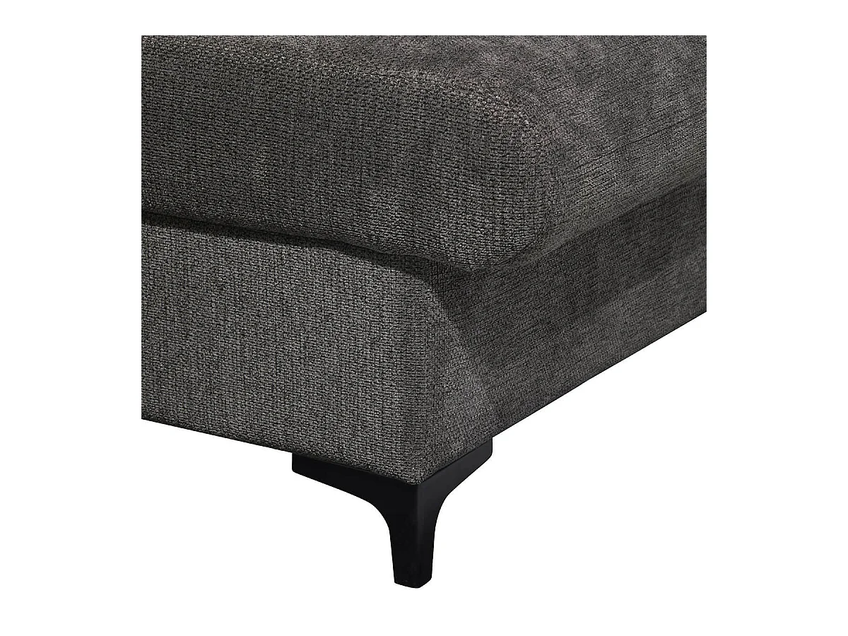 MARCEAU - Canapé Méridienne Droite 3 Places Convertible Tissu Gris Foncé