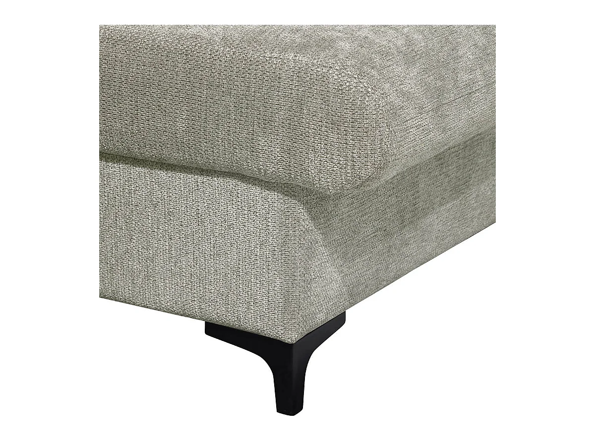 MARCEAU - Canapé Méridienne Droite 3 Places Convertible Tissu Beige