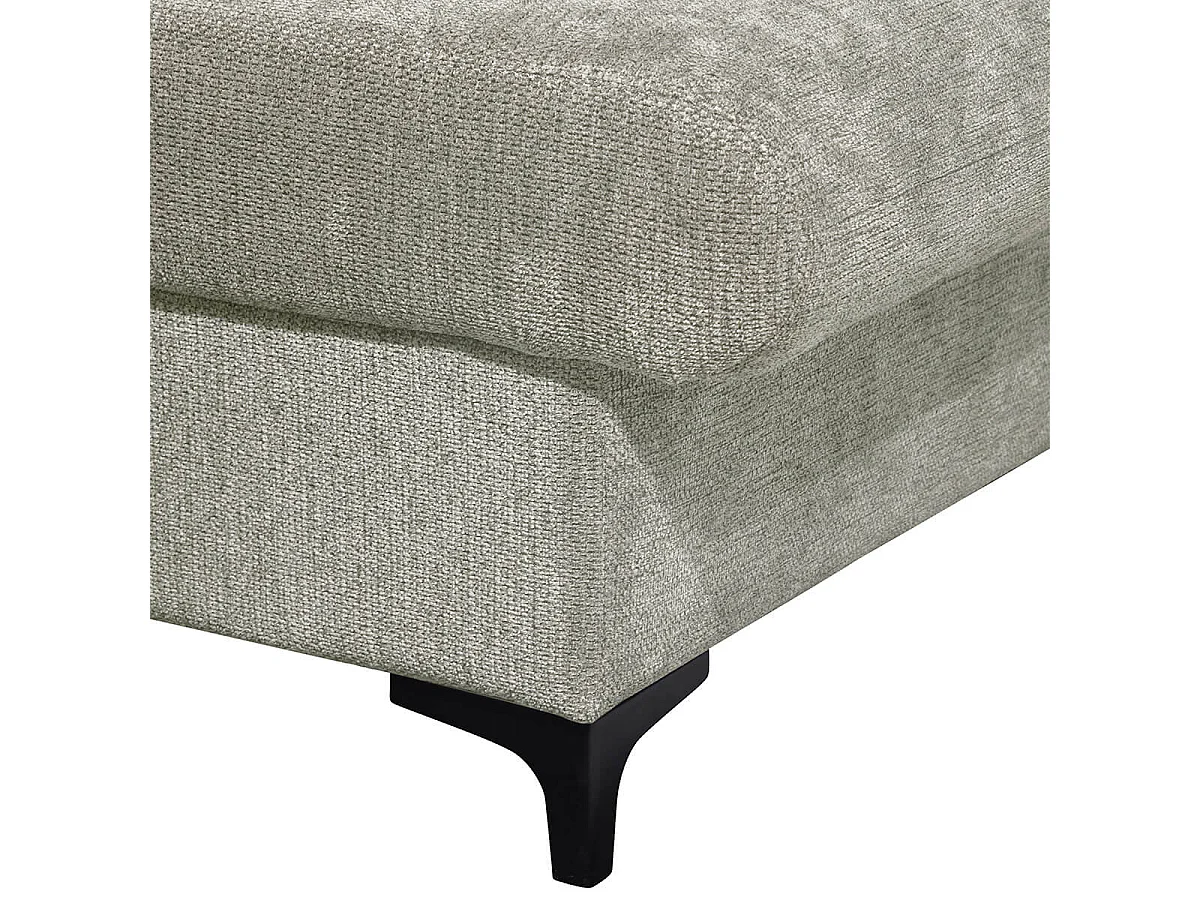 MARCEAU - Canapé Méridienne Droite 3 Places Convertible Tissu Beige