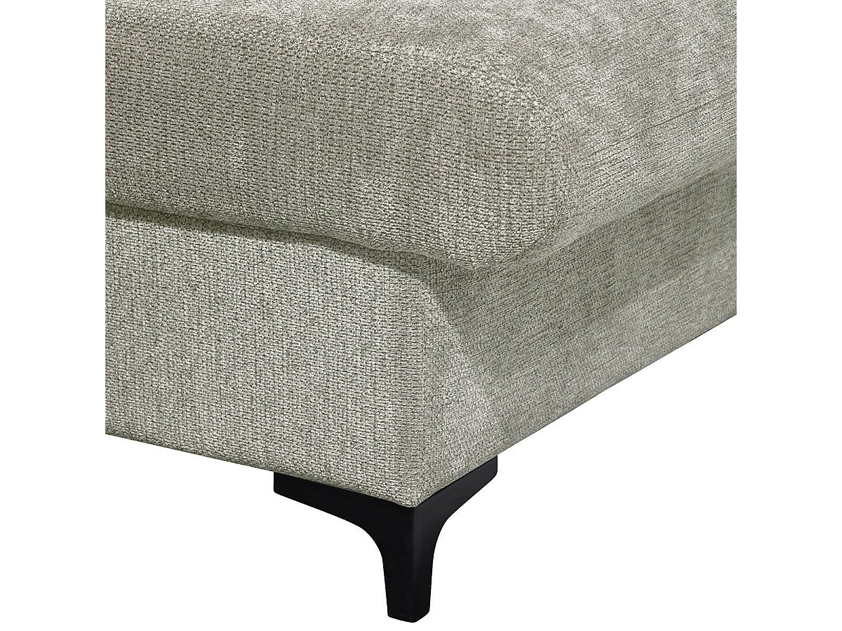MARCEAU - Canapé Méridienne Droite 3 Places Convertible Tissu Beige