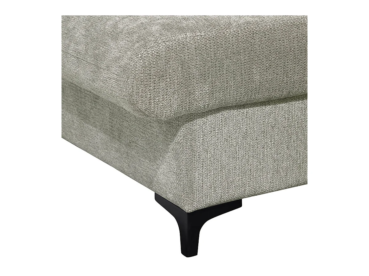 MARCEAU - Canapé Méridienne Gauche 3 Places Convertible Tissu Beige