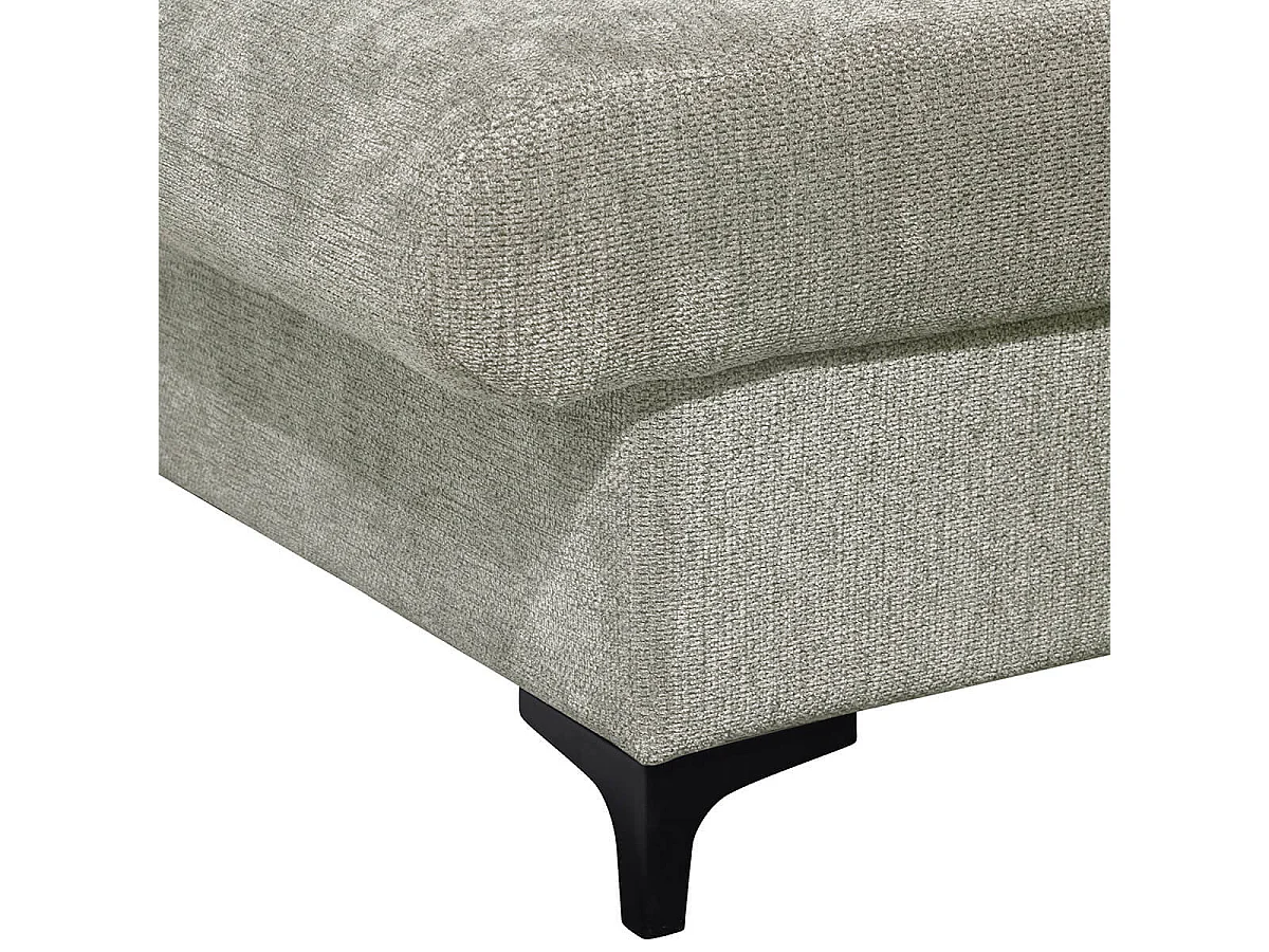 MARCEAU - Canapé Méridienne Gauche 3 Places Convertible Tissu Beige