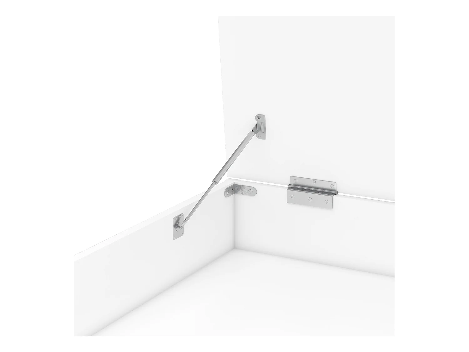 Bureau 120x55x76cm - design rabattable - avec prise - MDF - Blanc