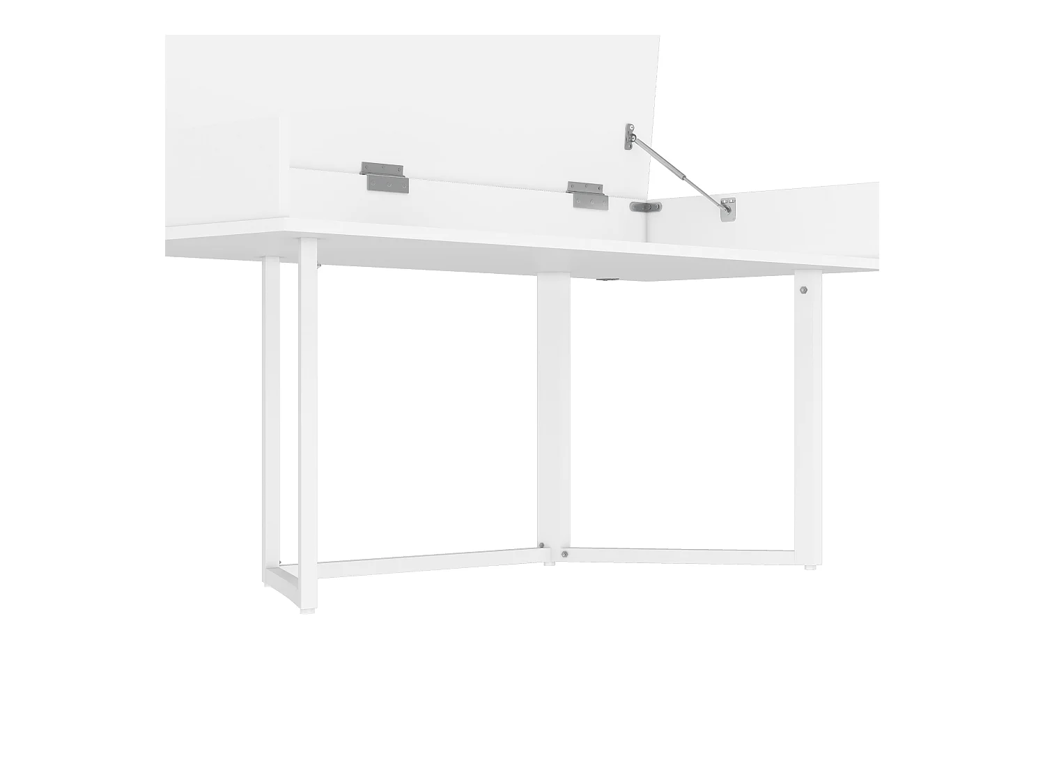 Bureau 120x55x76cm - design rabattable - avec prise - MDF - Blanc