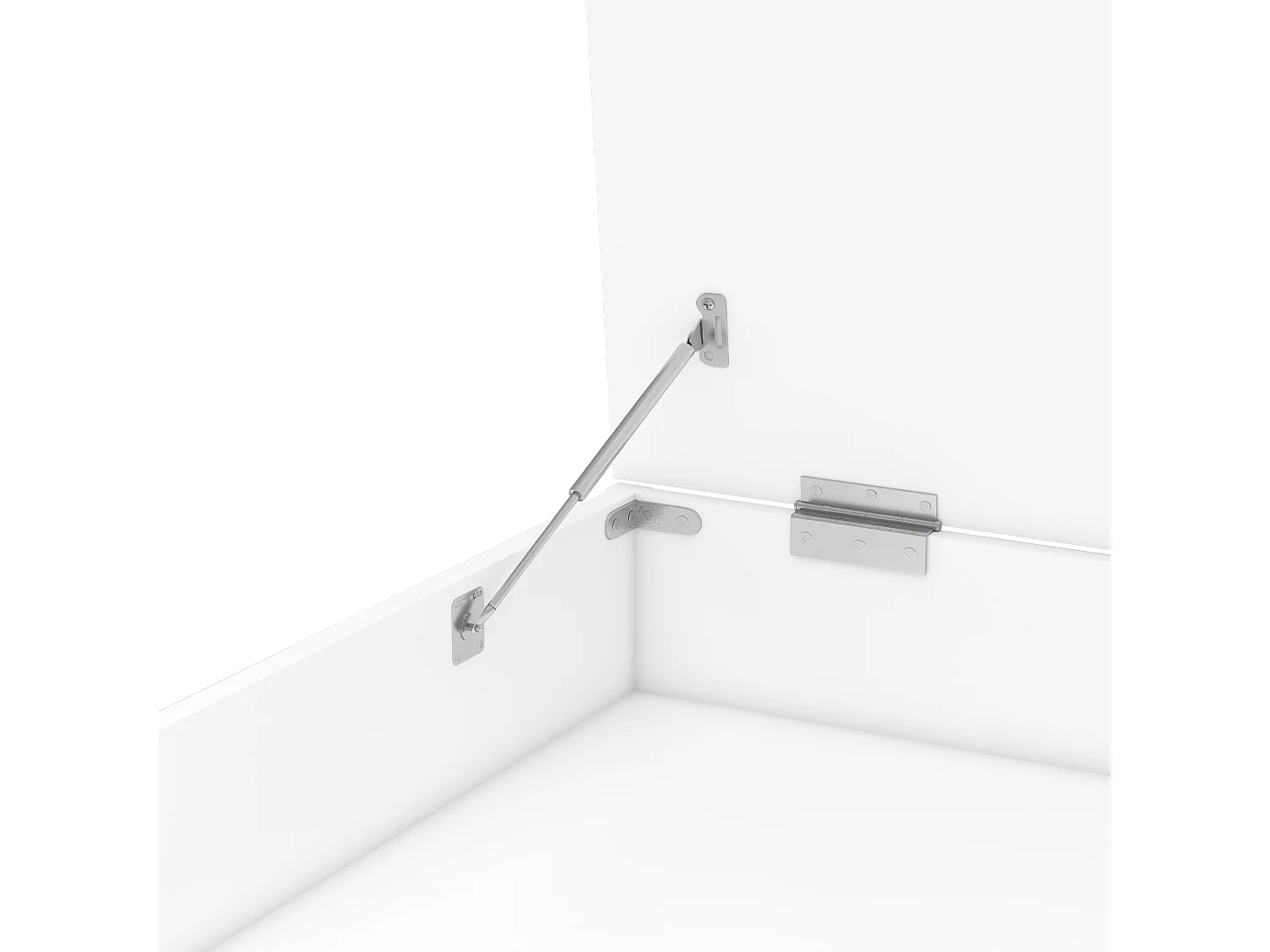 Bureau 120x55x76cm - design rabattable - avec prise - MDF - Blanc