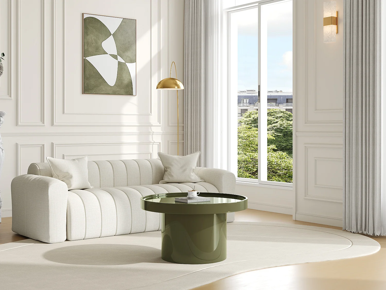 Table basse en MDF - Kaki laqué - SYBEVA