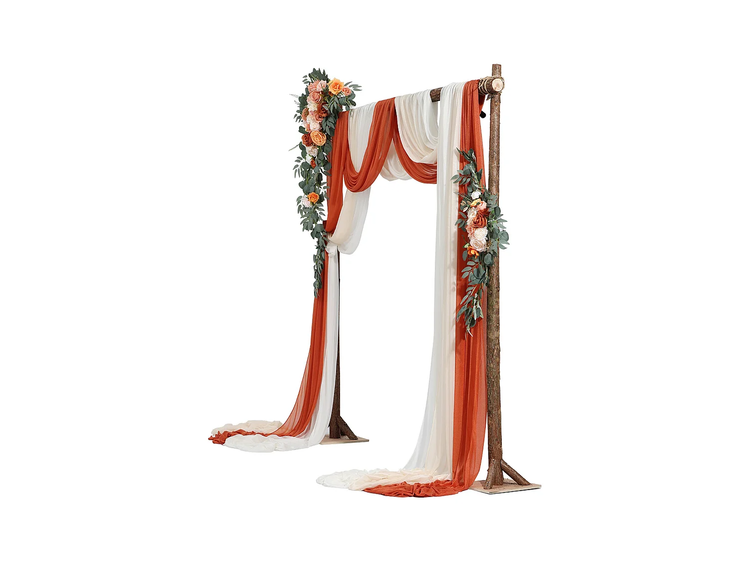 Arco de Boda SucceBuy Kit de Flores Artificiales para Arco de Boda - Naranja, 2 Flores y 3 Cortinas