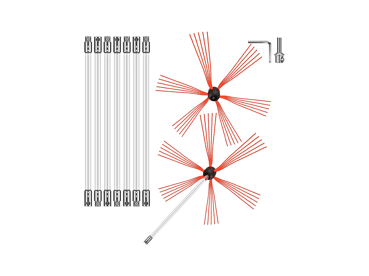 Brosse de Cheminée Kit  SucceBuy, 66 cm, Nylon Sooteater, 110V, Puissant