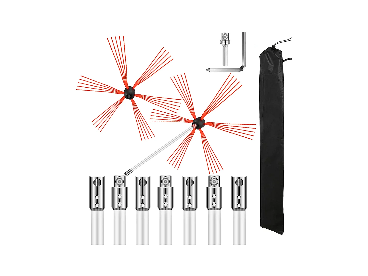 Brosse de Cheminée Kit  SucceBuy, 66 cm, Nylon Sooteater, 110V, Puissant