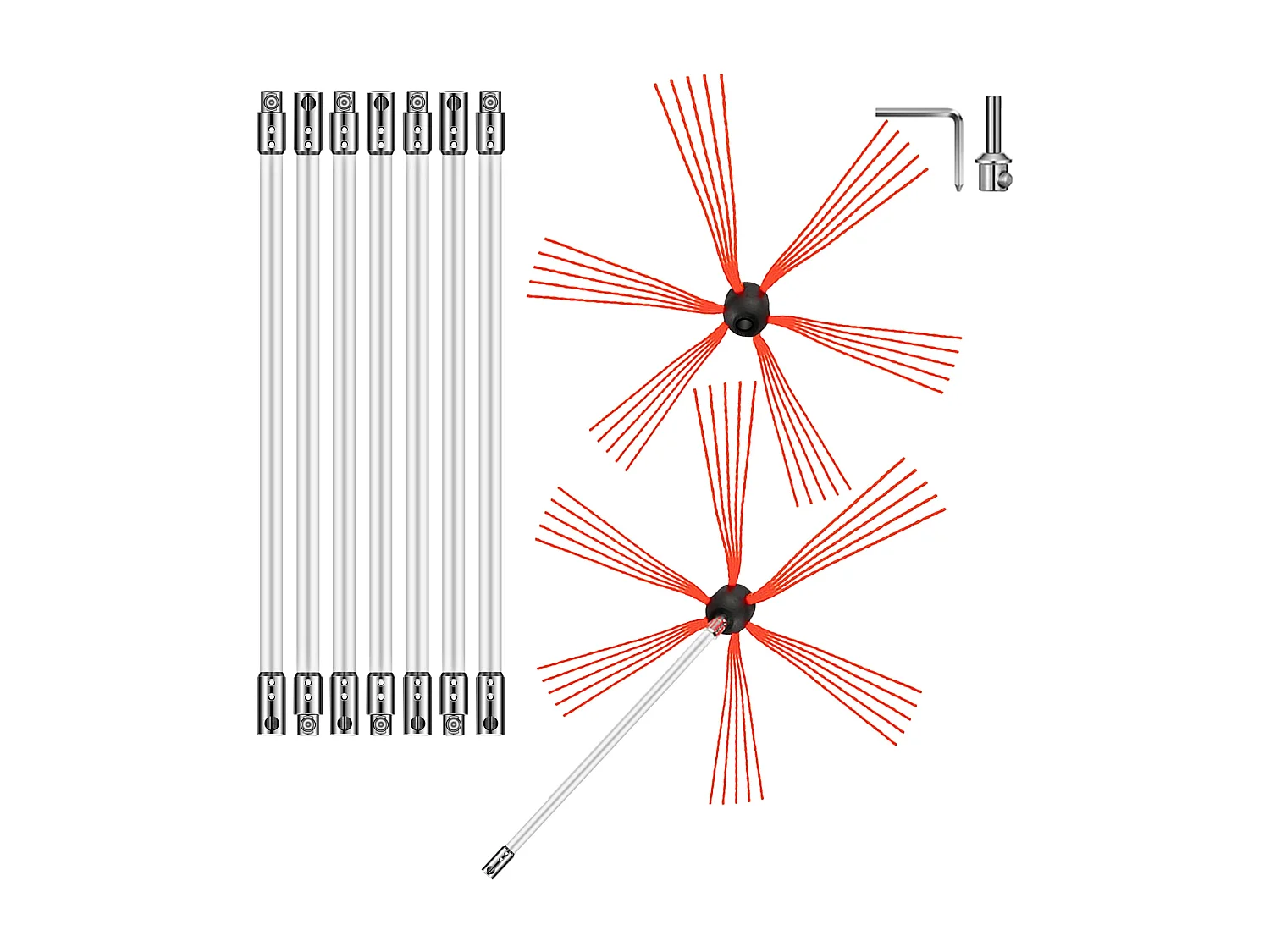 Brosse de Cheminée Kit  SucceBuy, 66 cm, Nylon Sooteater, 110V, Puissant