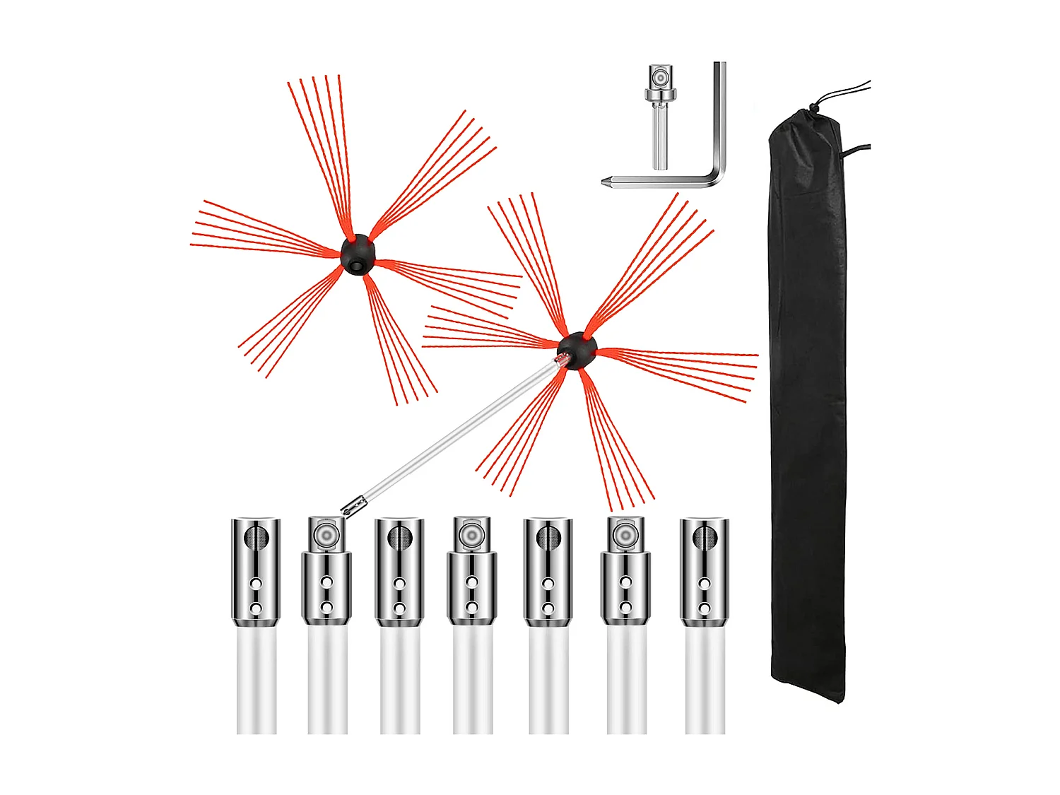 Brosse de Cheminée Kit  SucceBuy, 66 cm, Nylon Sooteater, 110V, Puissant