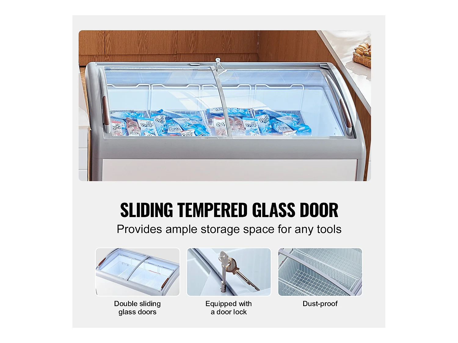 Vitrine Réfrigérée à Crème Glacée SucceBuy Vitrine à Glaces Gelato Commerciale 362L