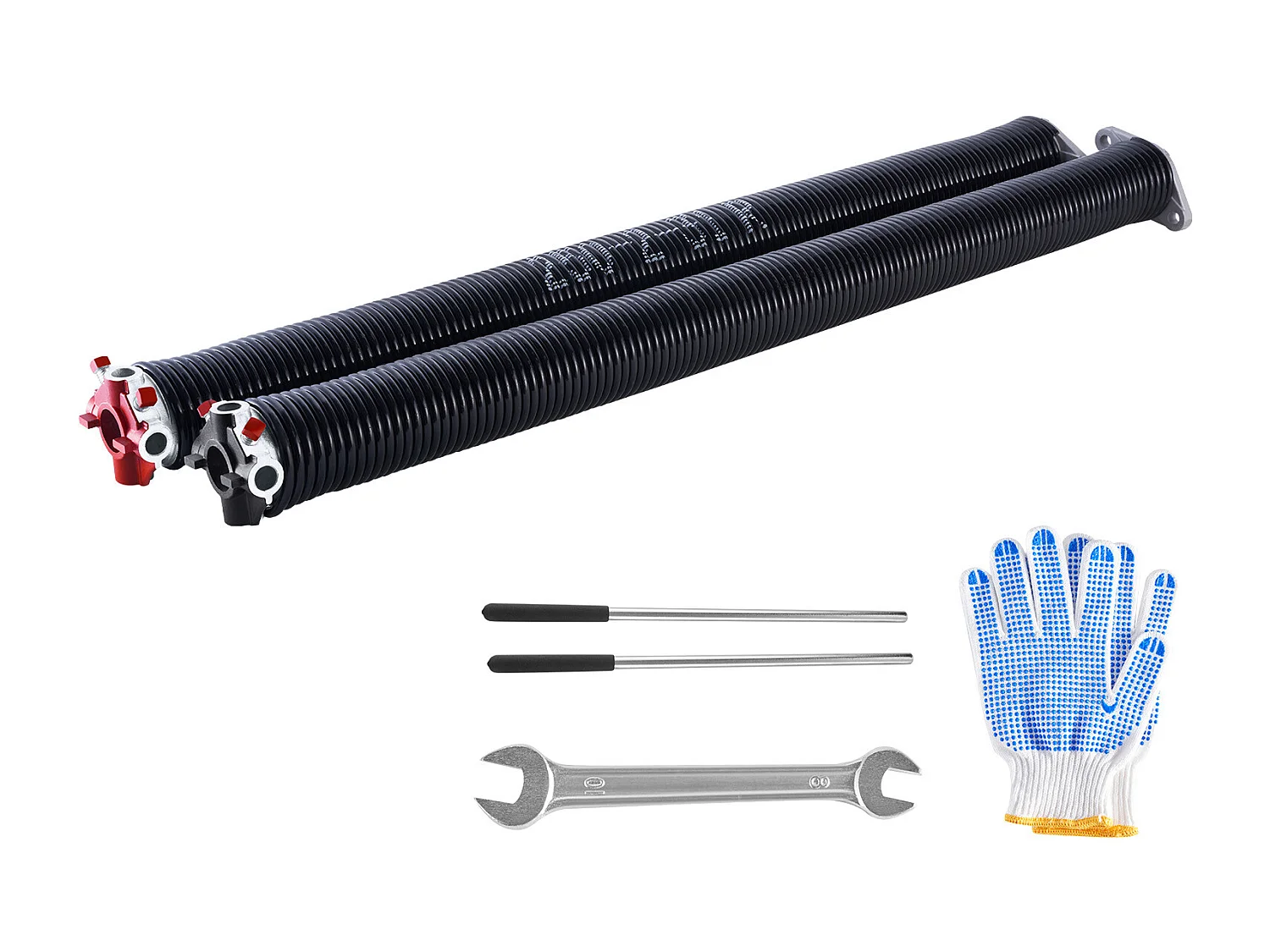 Torsieveren SucceBuy voor Garagedeur, Paar van 0.6 x 5 x 79cm met Oprolstangen, Elektroforetische Zwarte Coating voor Vervanging