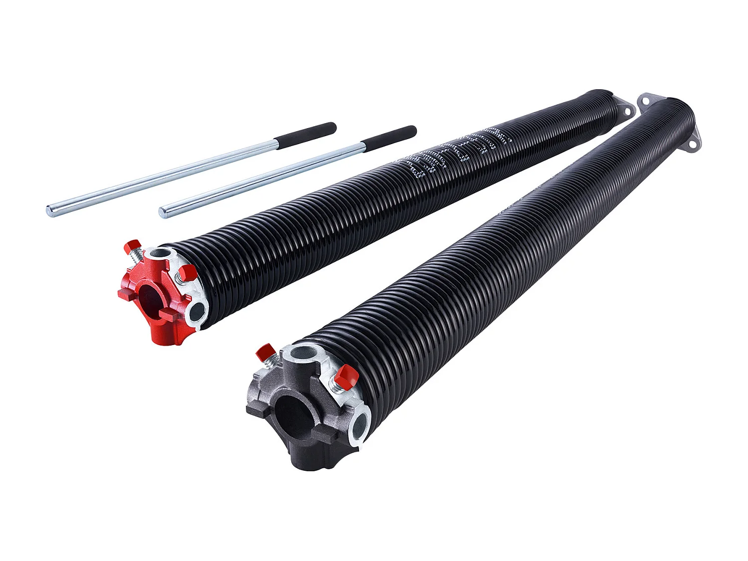 Torsieveren SucceBuy voor Garagedeur, Paar van 0.6 x 5 x 79cm met Oprolstangen, Elektroforetische Zwarte Coating voor Vervanging