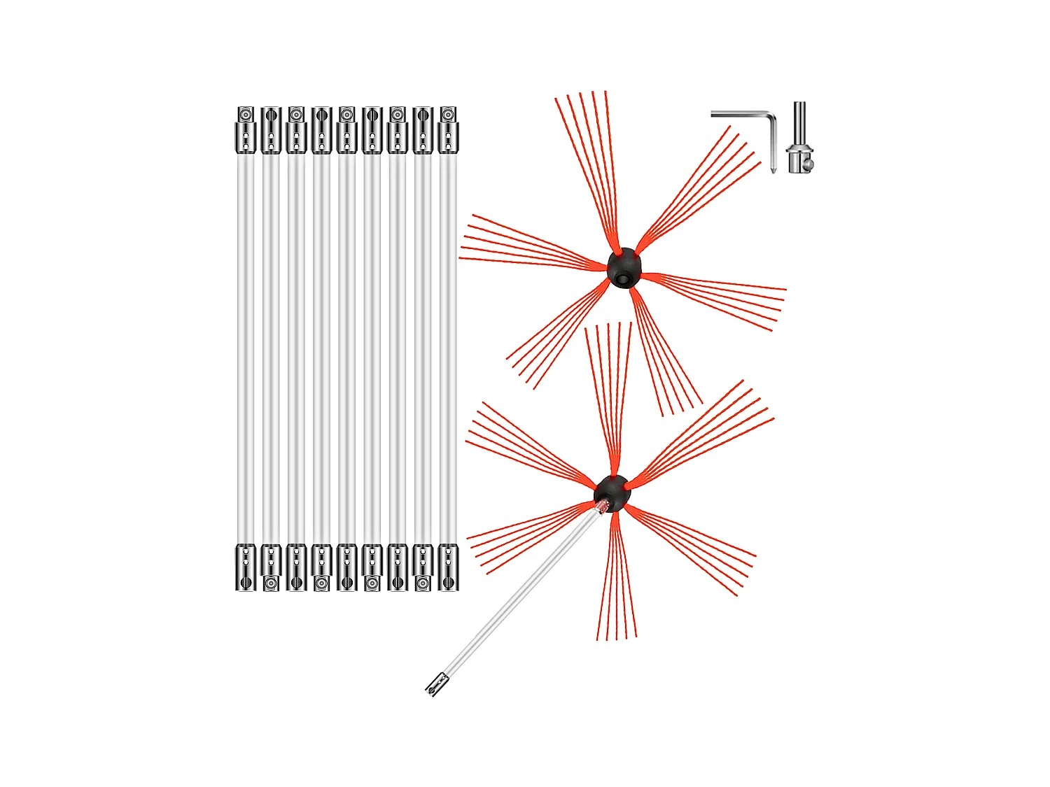 Brosse de Cheminée Kit SucceBuy, 84 cm, Kit de Nettoyage pour Mangeoire à Suie