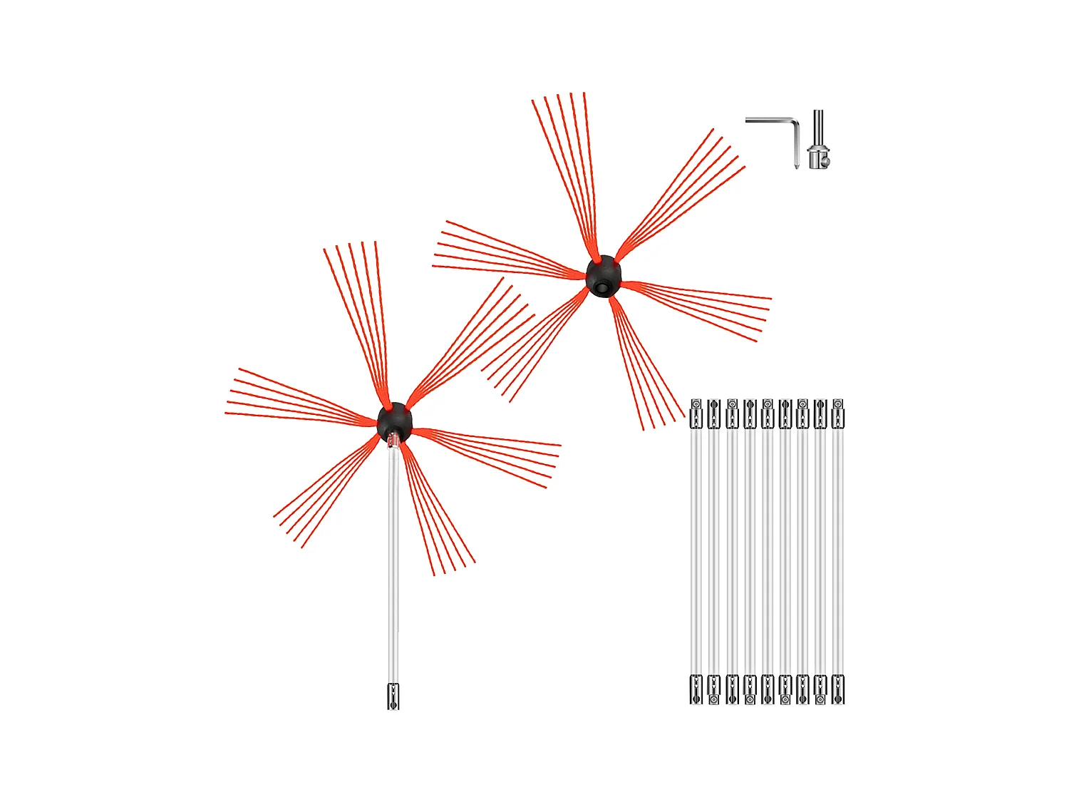 Brosse de Cheminée Kit SucceBuy, 84 cm, Kit de Nettoyage pour Mangeoire à Suie