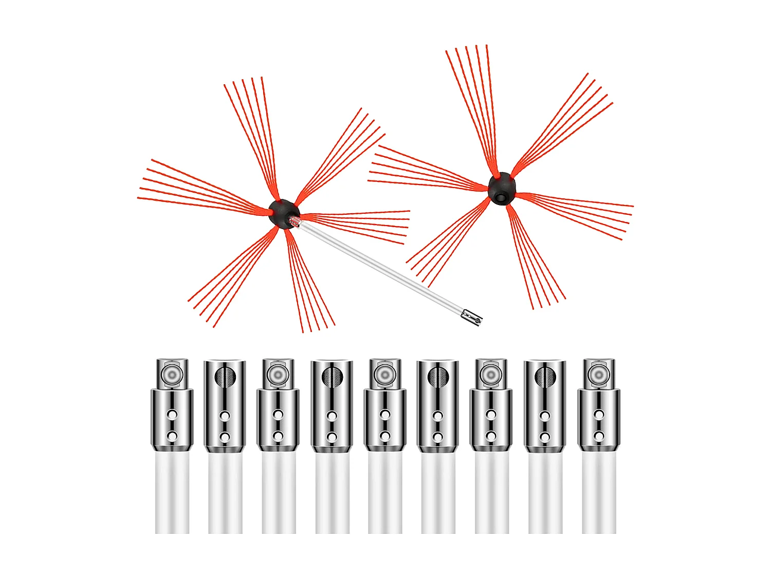 Brosse de Cheminée Kit SucceBuy, 84 cm, Kit de Nettoyage pour Mangeoire à Suie