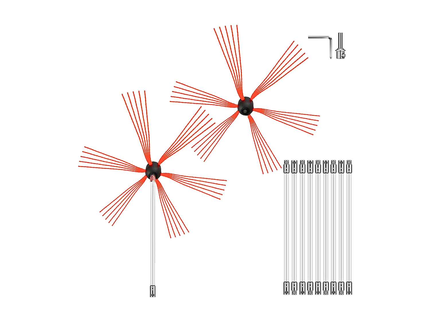 Brosse de Cheminée Kit SucceBuy, 84 cm, Kit de Nettoyage pour Mangeoire à Suie