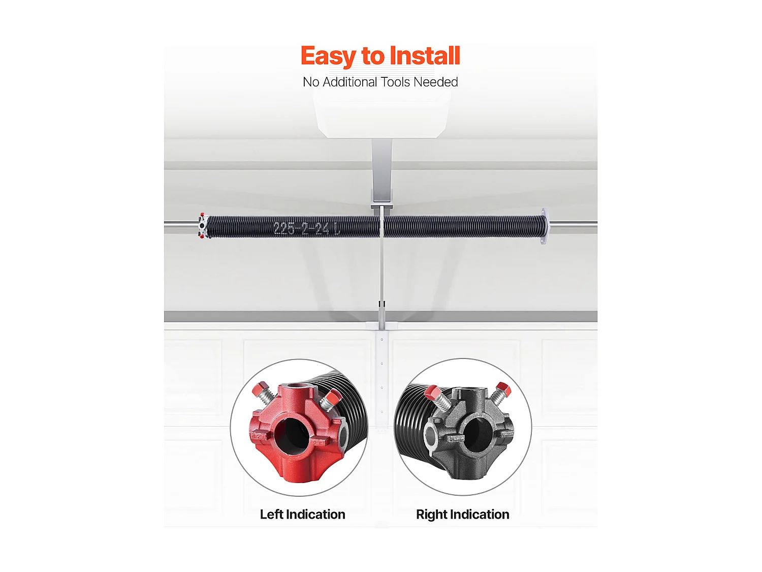 Molle di Torsione SucceBuy per Porta del Garage - Coppia, 0.6 x 5 x 61cm, con Barre di Avvolgimento, Rivestimento Nero Elettroforetico per una Sostituzione Facile