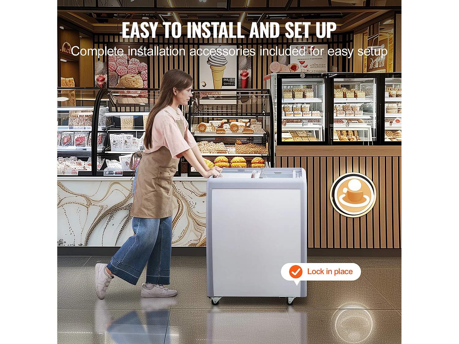 Vitrine Réfrigérée à Crème Glacée SucceBuy Vitrine à Glaces Gelato Commerciale 158L